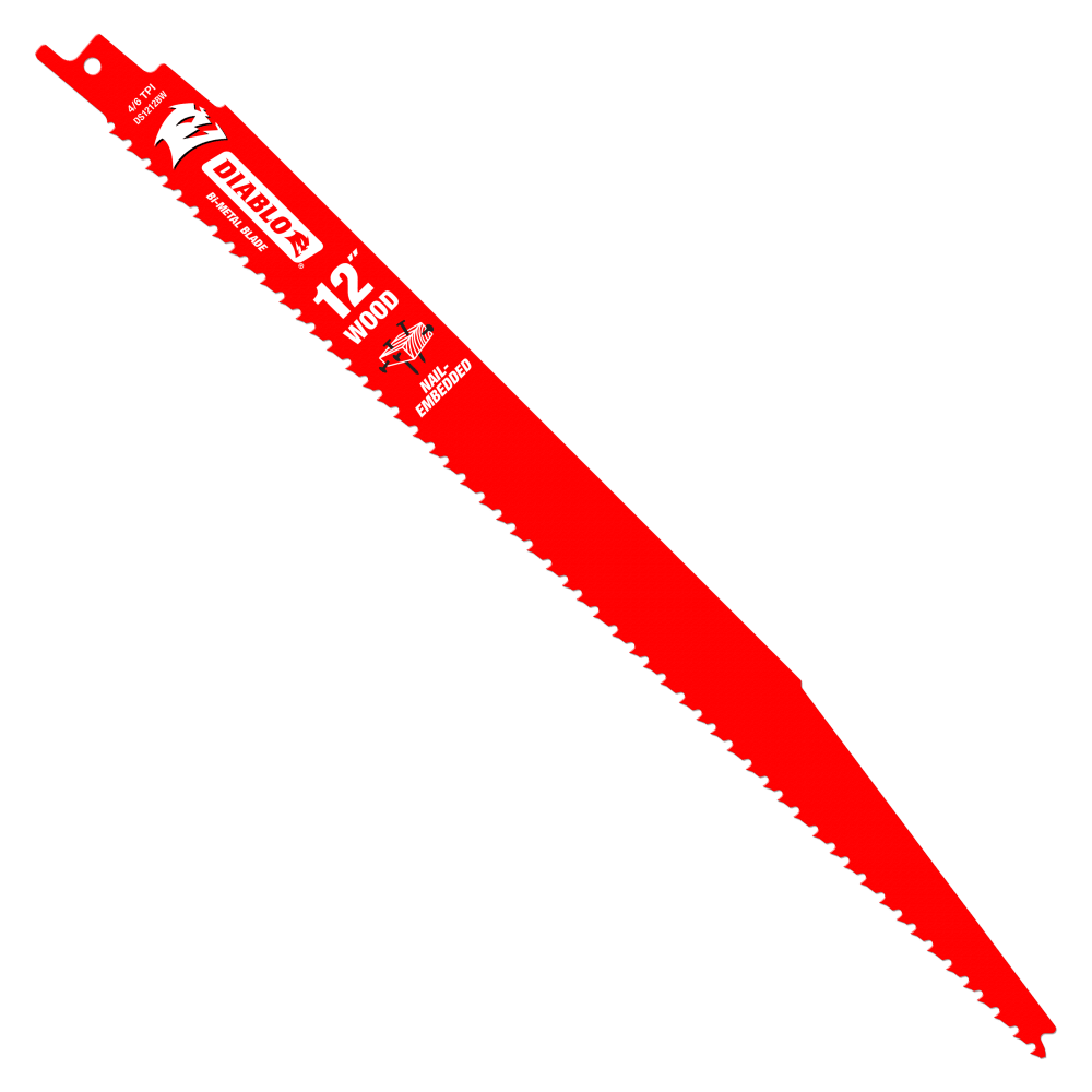 Diablo Bi-Metal Recip Blade for Nail-Embedded Wood 12 inch Pack of 5