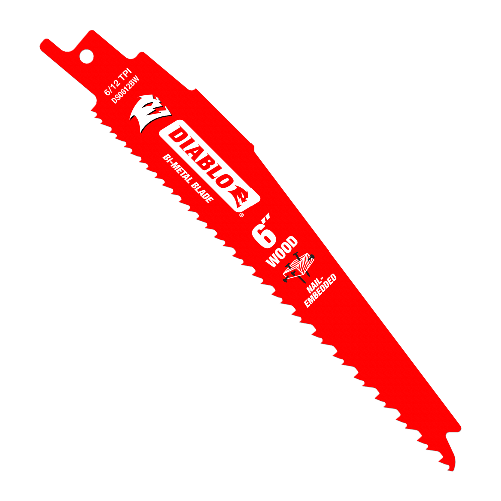Diablo Bi-Metal Recip Blade for Nail Embedded Wood 6 inch Pack of 5