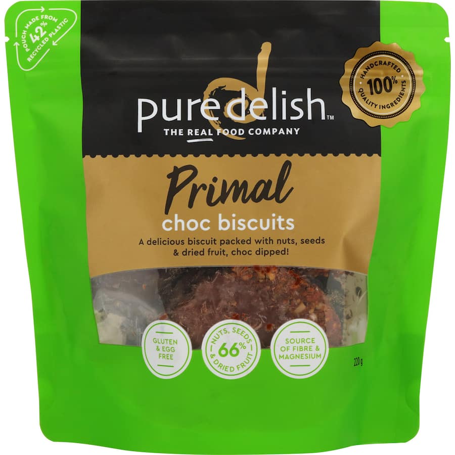 Pure Delish Primal Choc Biscuits 220g