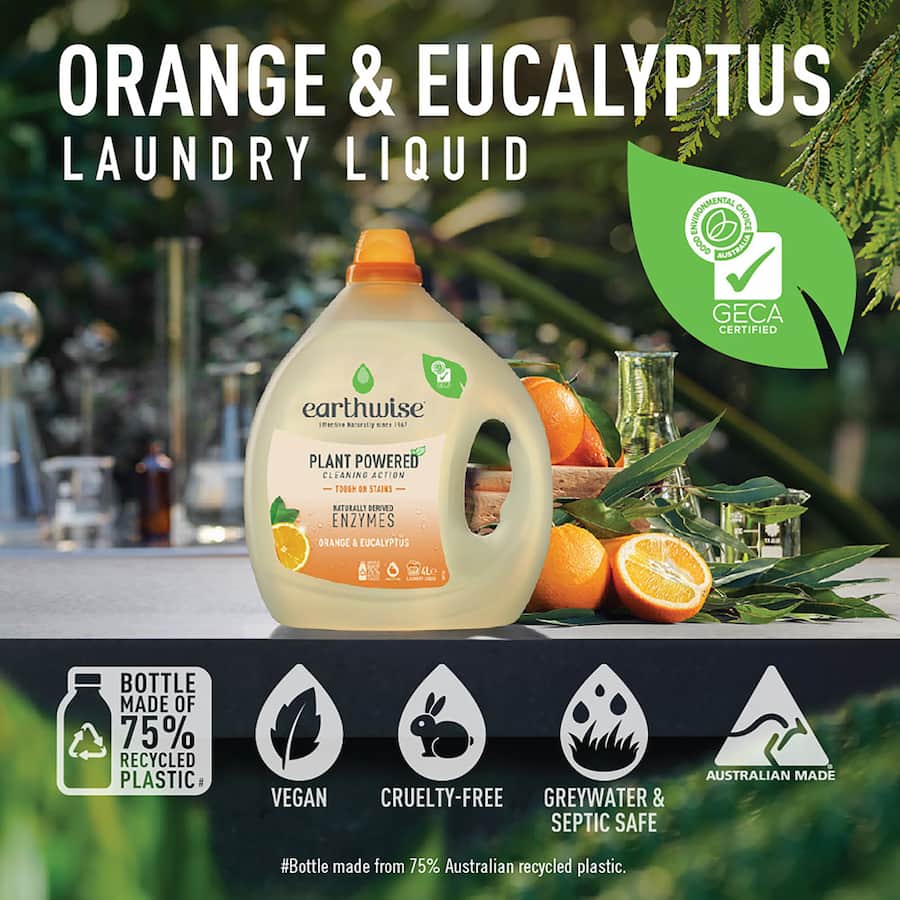 Earthwise Laundry Liquid Orange & Eucalyptus 4L
