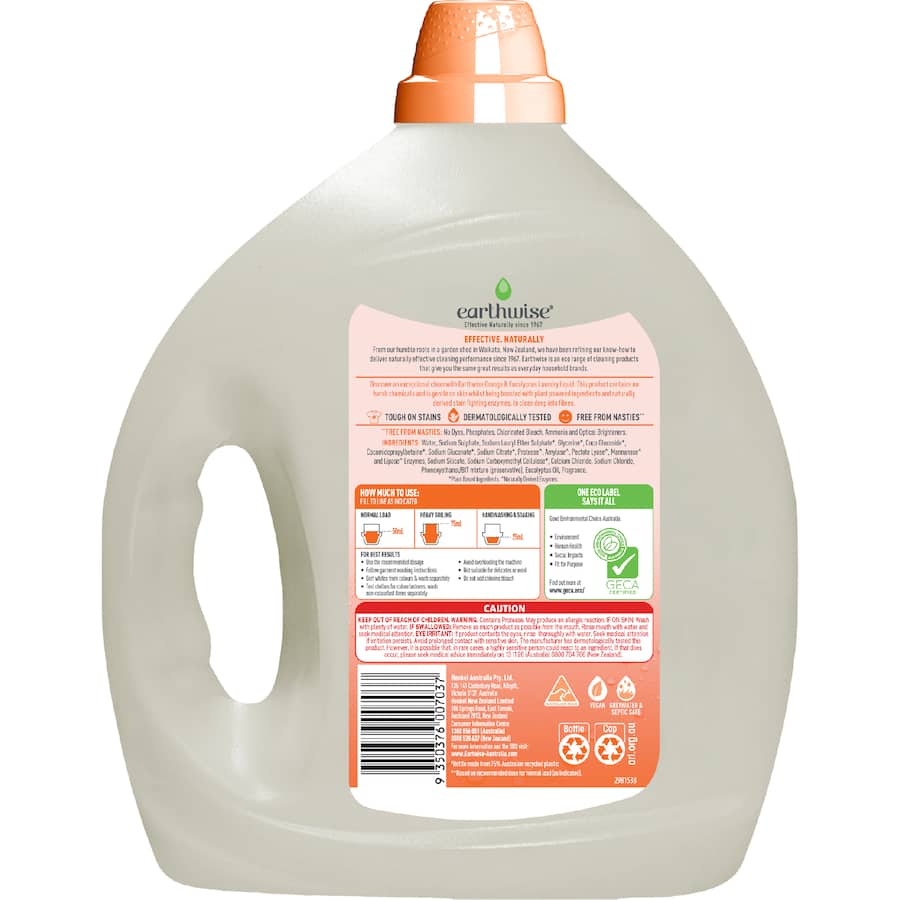Earthwise Laundry Liquid Orange & Eucalyptus 4L