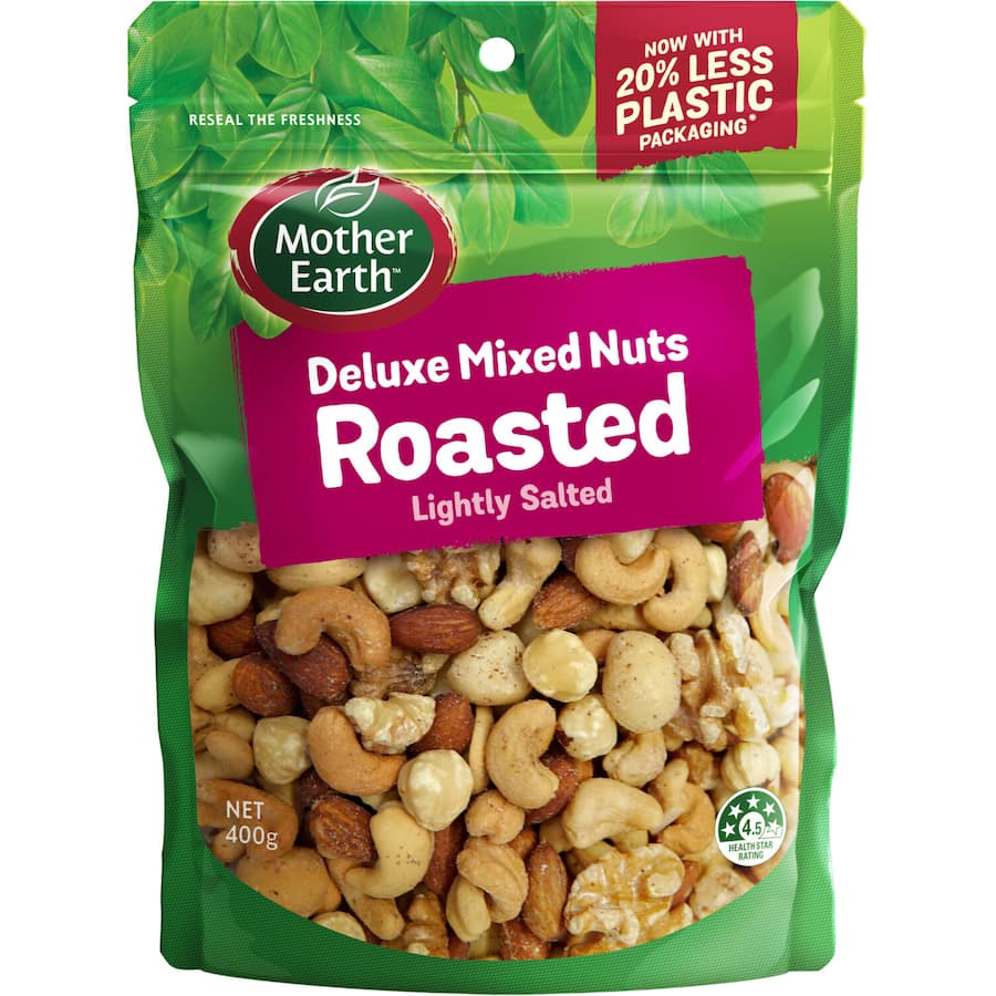 Mother Earth Mixed Nuts Deluxe Roasted Lightly Salted 400g
