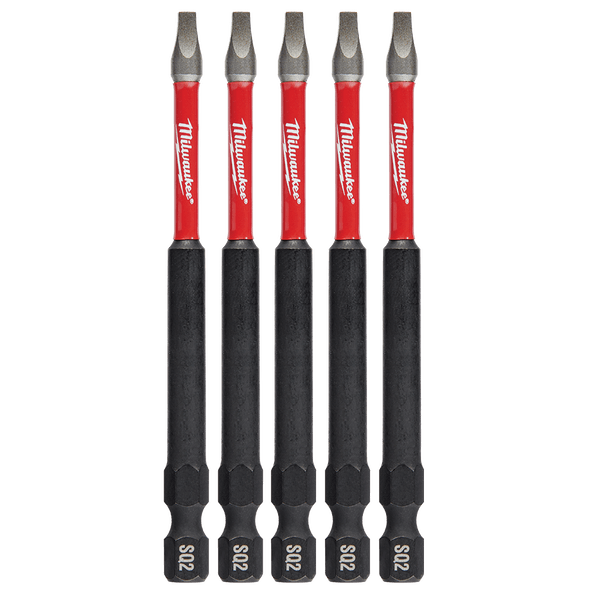 Milwaukee Shockwave Power Bit Square Recess #2 89mm Pack of 5