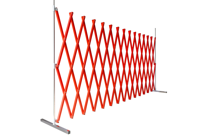 Expandable Safety Barrier 2M x 4M Red, designed for safety zones, features lightweight construction and 180-degree swivel for easy storage.