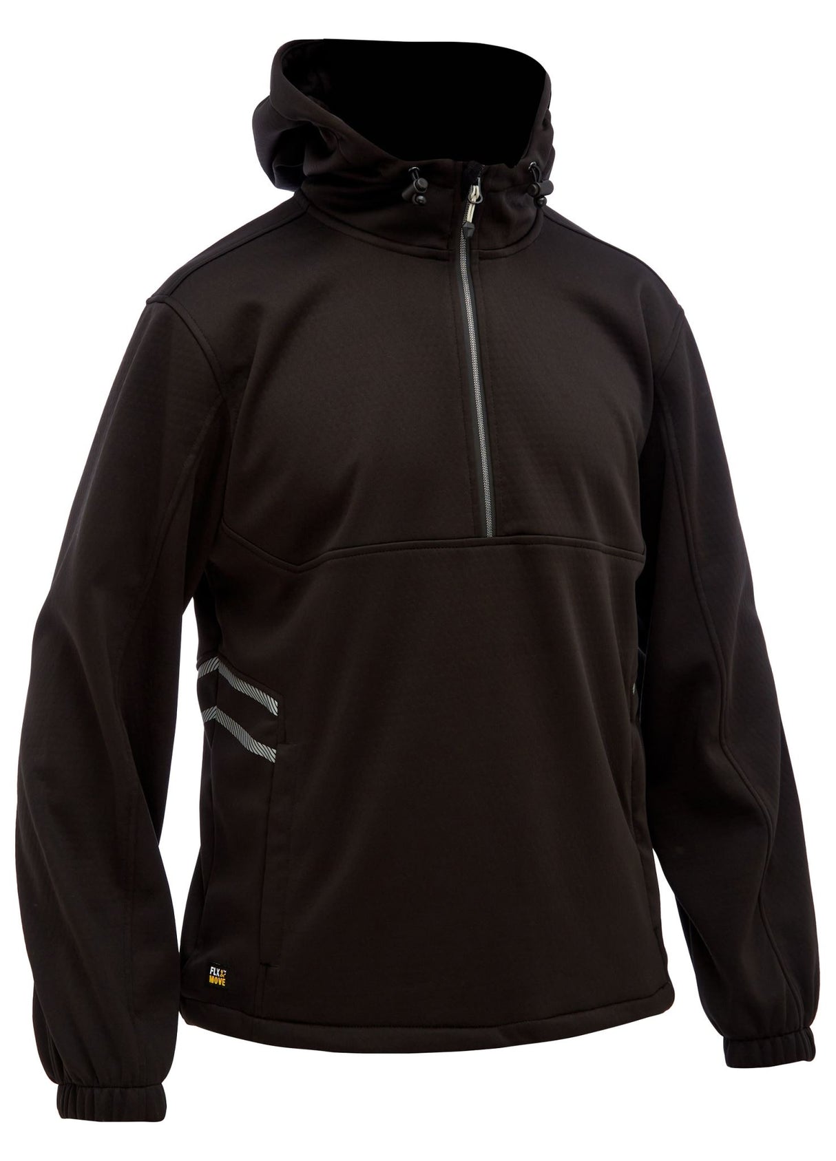 Bisley, FLX & MOVE Liquid Repellent Fleece Hoodie - Black (Size: L)