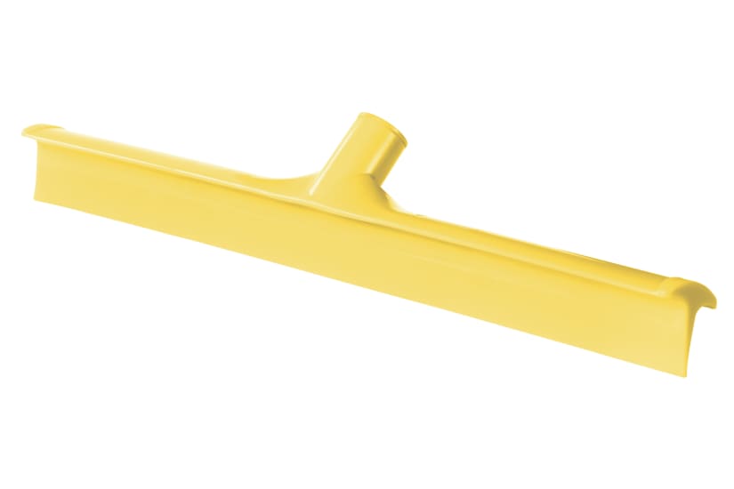 Yellow 60cm mono blade floor squeegee head, HACCP-rated for hygiene, ideal for commercial and residential cleaning.