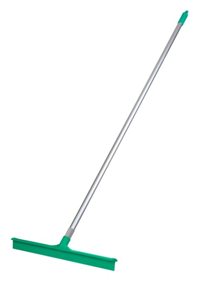 Browns 60cm floor squeegee with alloy handle, vibrant green cap, perfect for efficient cleaning of various floor types.