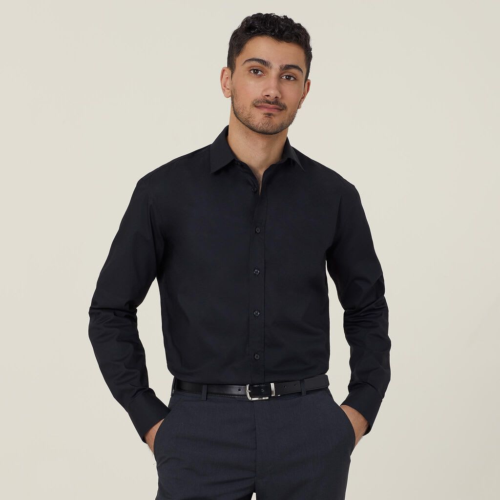 NNT, Avignon Stretch Shirt, CATJDD - Black (Size: 38)