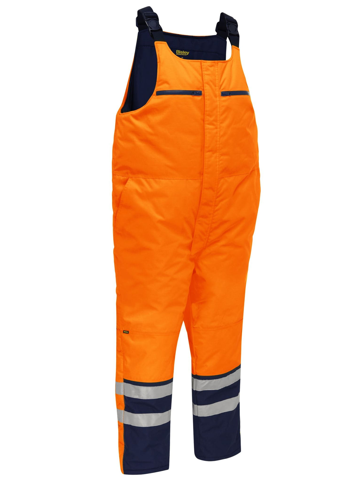 Bisley, Hi Vis Freezer Bib & Brace Coverall Regular Fit - Orange/Navy - 107