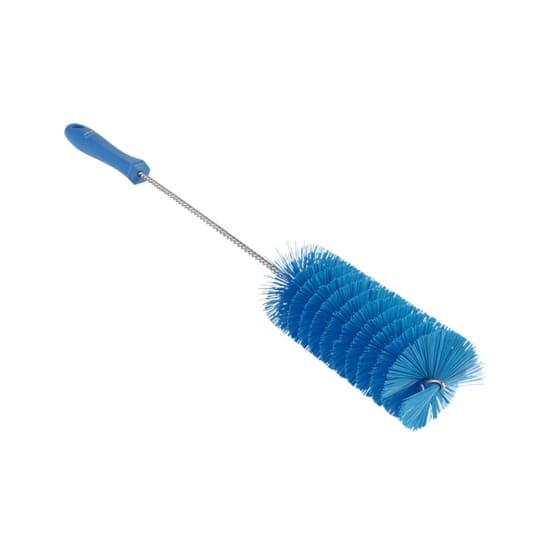 Vikan Stiff Bristle Tube Brush in blue with 60mm diameter for heavy-duty cleaning of pipes and hard-to-reach spaces.