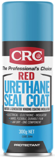Red urethane electrical sealant in a 300gm can, designed for fast drying and durable protection of electrical components.