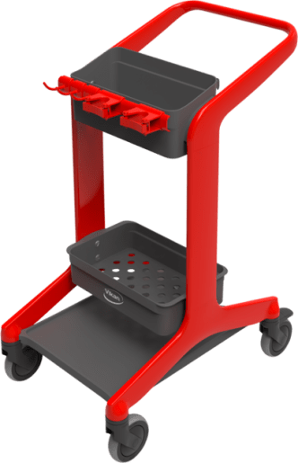 Vikan Hygo Mobile Cleaning Station Red 780mm (Each)