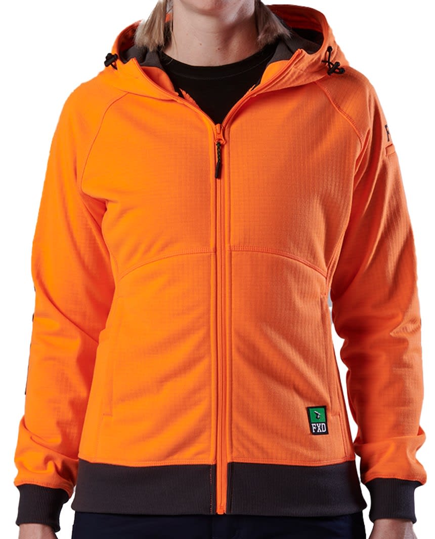 FXD, Women's Fleece Hoodie, WF-3W - Orange (Size: 20)
