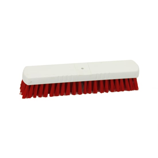 Bright red 355mm Browns Replacement Boot Brush for cleaning muddy boots, featuring durable bristles for efficient dirt removal.