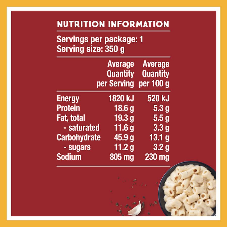 Wattie's Pasta Meal Rigatoni Creamy Alfredo Pouch 350g