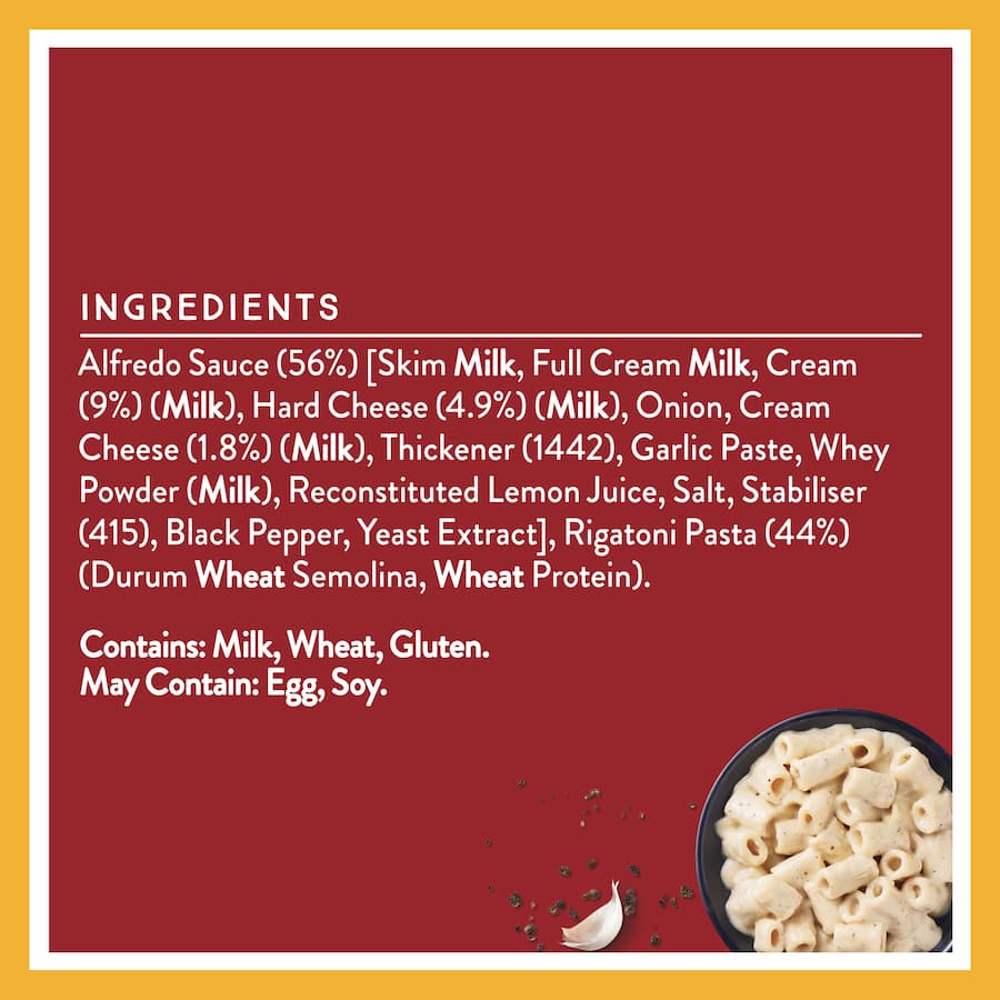 Wattie's Pasta Meal Rigatoni Creamy Alfredo Pouch 350g