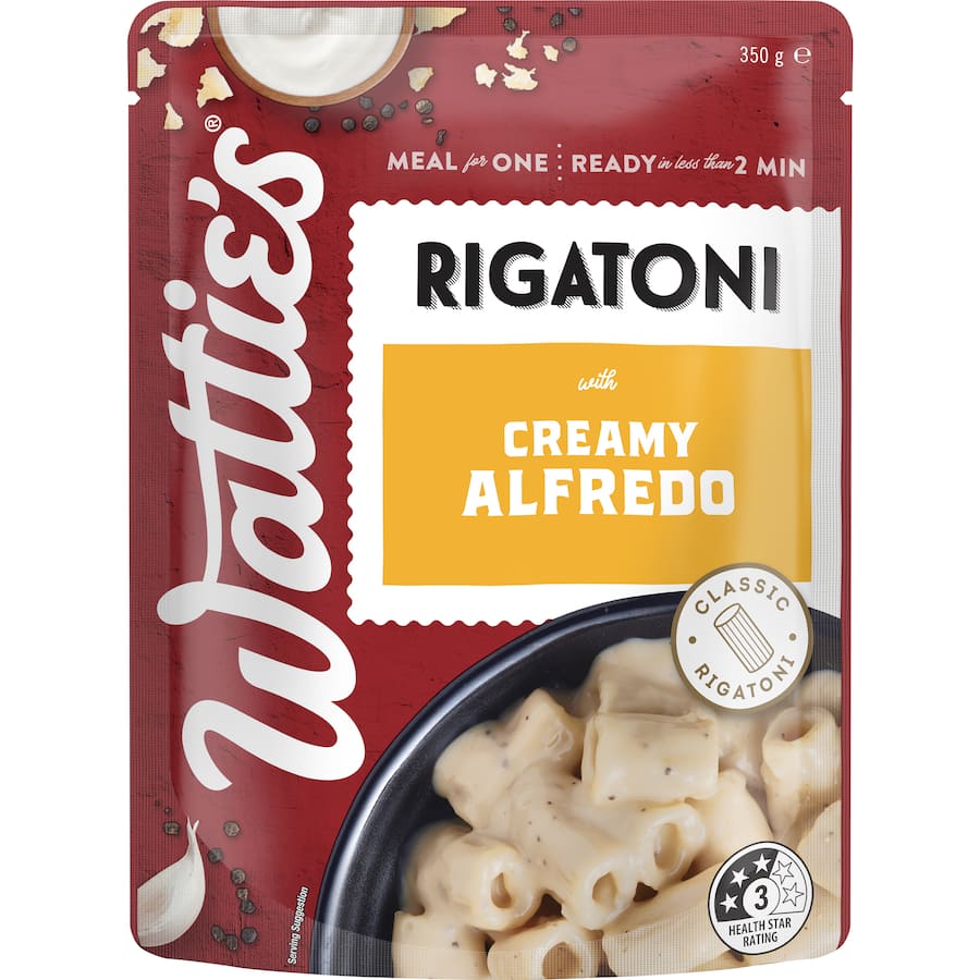 Wattie's Pasta Meal Rigatoni Creamy Alfredo Pouch 350g