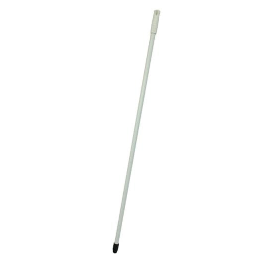 Browns White Fibre Glass TC Handle with White Cap, 1.4m x 25mm, durable, HACCP compliant, lightweight for professional use.