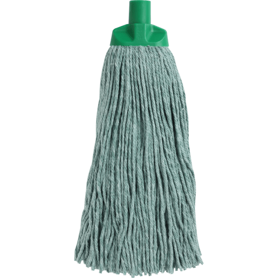 Durable green mop head, 400g/30cm, designed for heavy-duty cleaning, highly absorbent, and HACCP color-coded for hygiene.