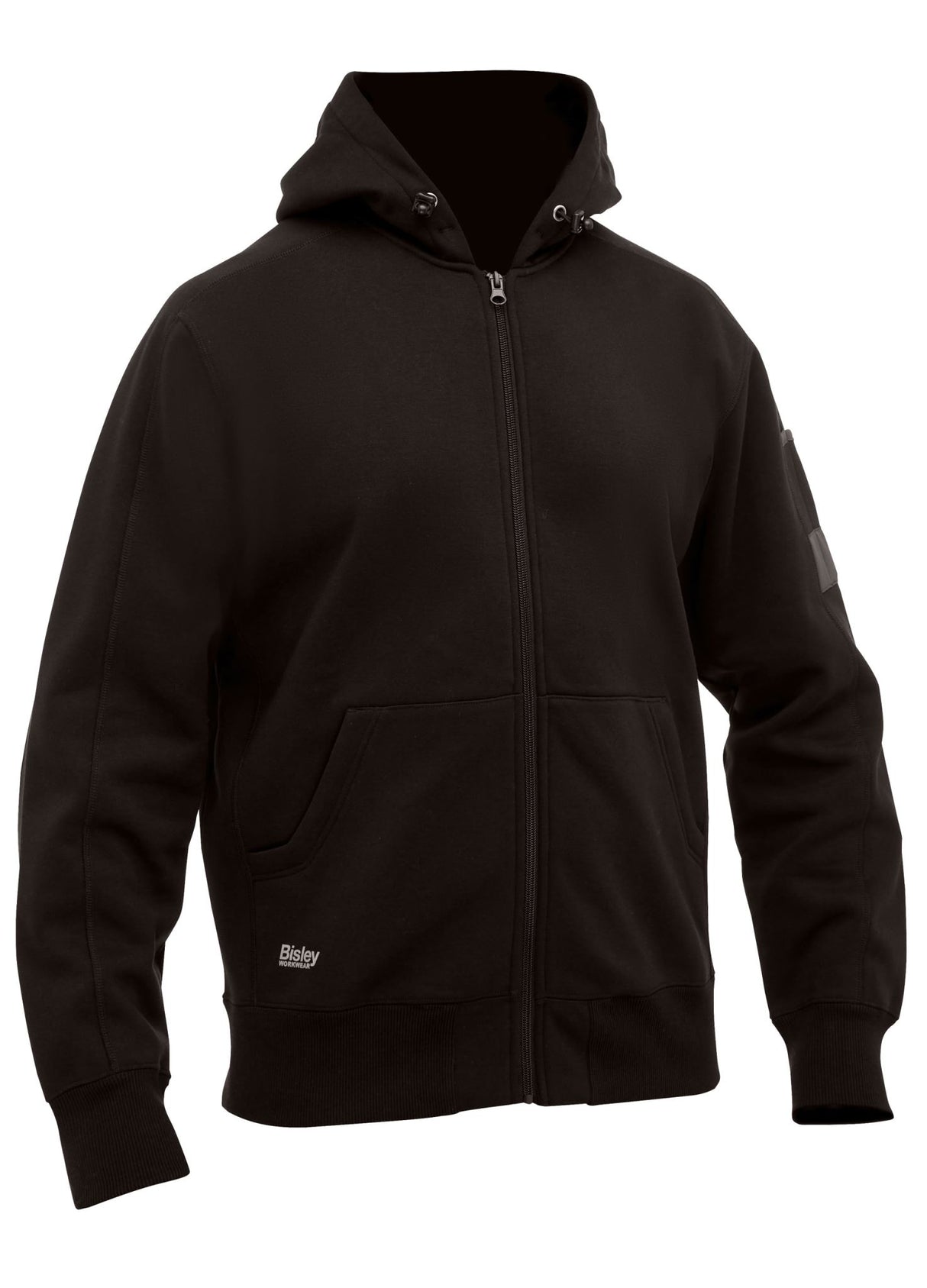 Bisley, Work Fleece Full Zip Hoodie, BK6725 - Black - M