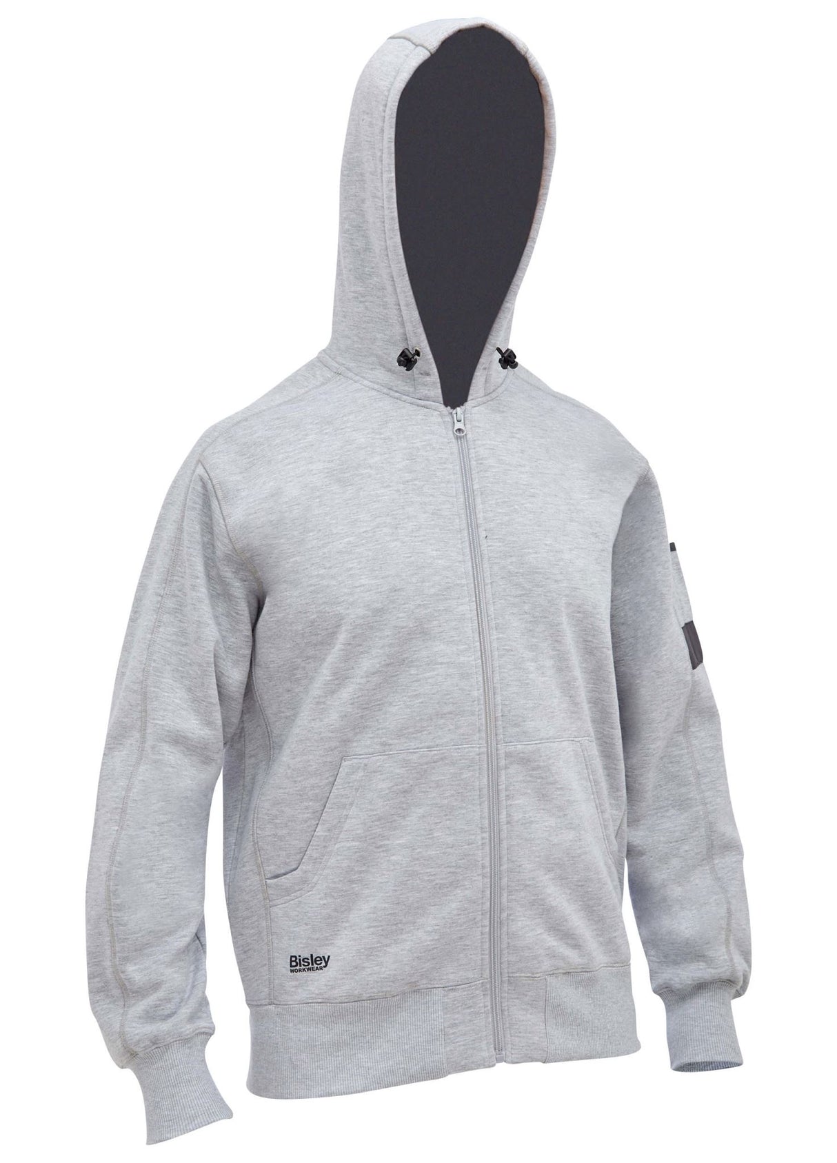Bisley, Work Fleece Full Zip Hoodie, BK6725 - Black - M