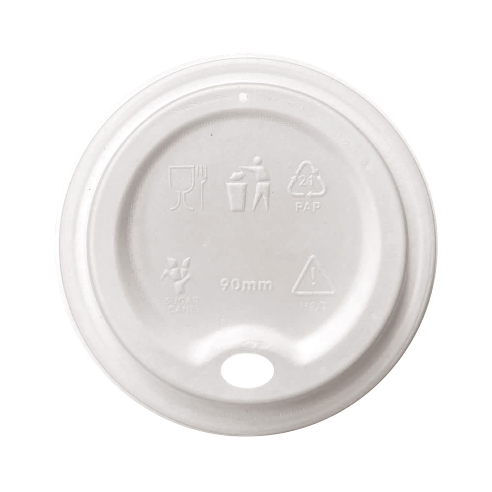 Ecoware Sugarcane Cup Lid 90mm 50 (Pack)