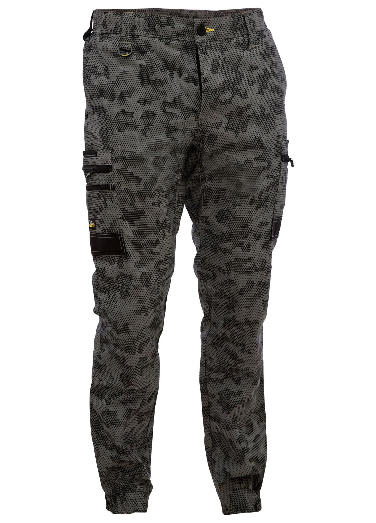 Bisley, FLX & MOVE Stretch Camo Cargo Pant - Char/Honey (Size: 107)