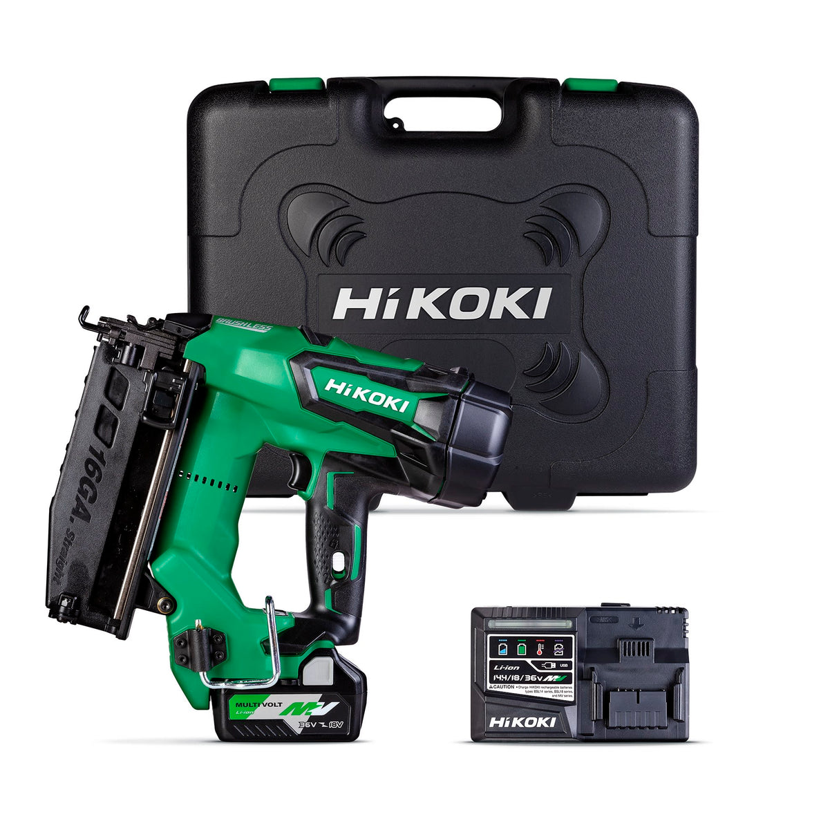 HiKOKI 18V 65mm Gasless 16GA Straight Brad Nailer (Kit)