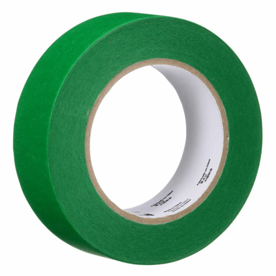 3M UV Resistant Green Masking Tape roll, 36mm x 55m, designed for precise masking with reliable UV resistance and clean removal.