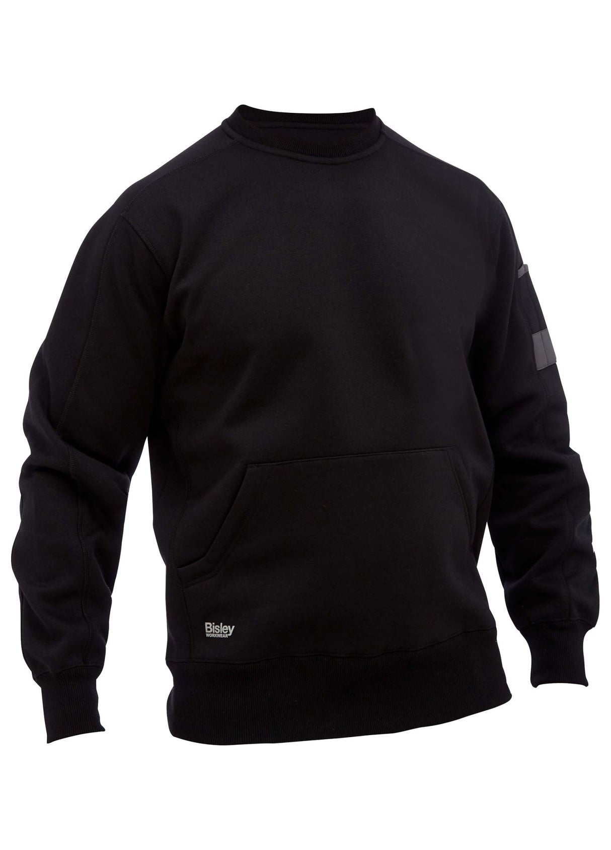 Bisley, Work Fleece Crew Neck Jumper, BK6723 - Black (Size: 5XL)