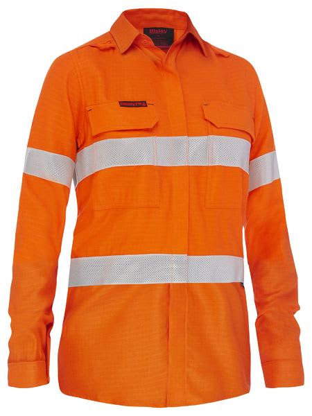 Bisley, Women's 8.5cal Hi Vis FR Shirt, BL8439T - Orange - 16