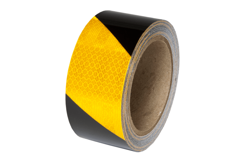 Super Brite Reflective Tape - Yellow/Black Stripe 50mm x 9m