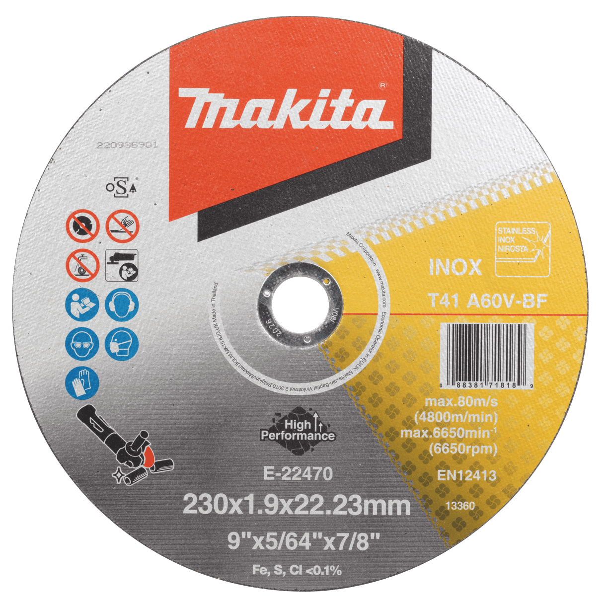 Makita Cut Off Wheel 230mm x 1.9mm (Each)