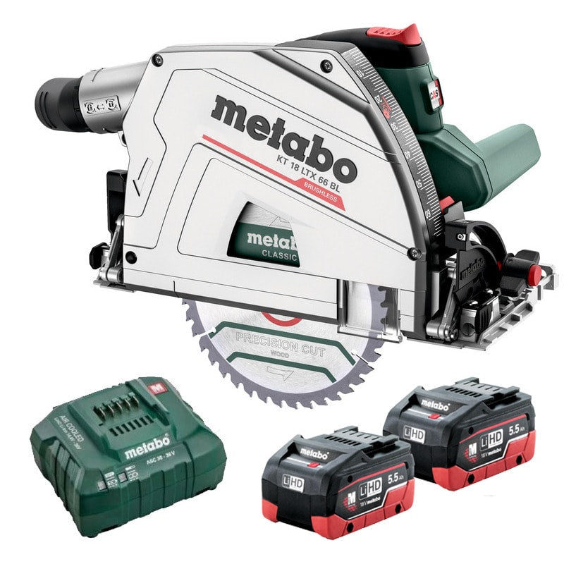 Metabo 18V 5.5Ah Li-ION Plunge Saw KT18LTX66BL5.5K (Kit)
