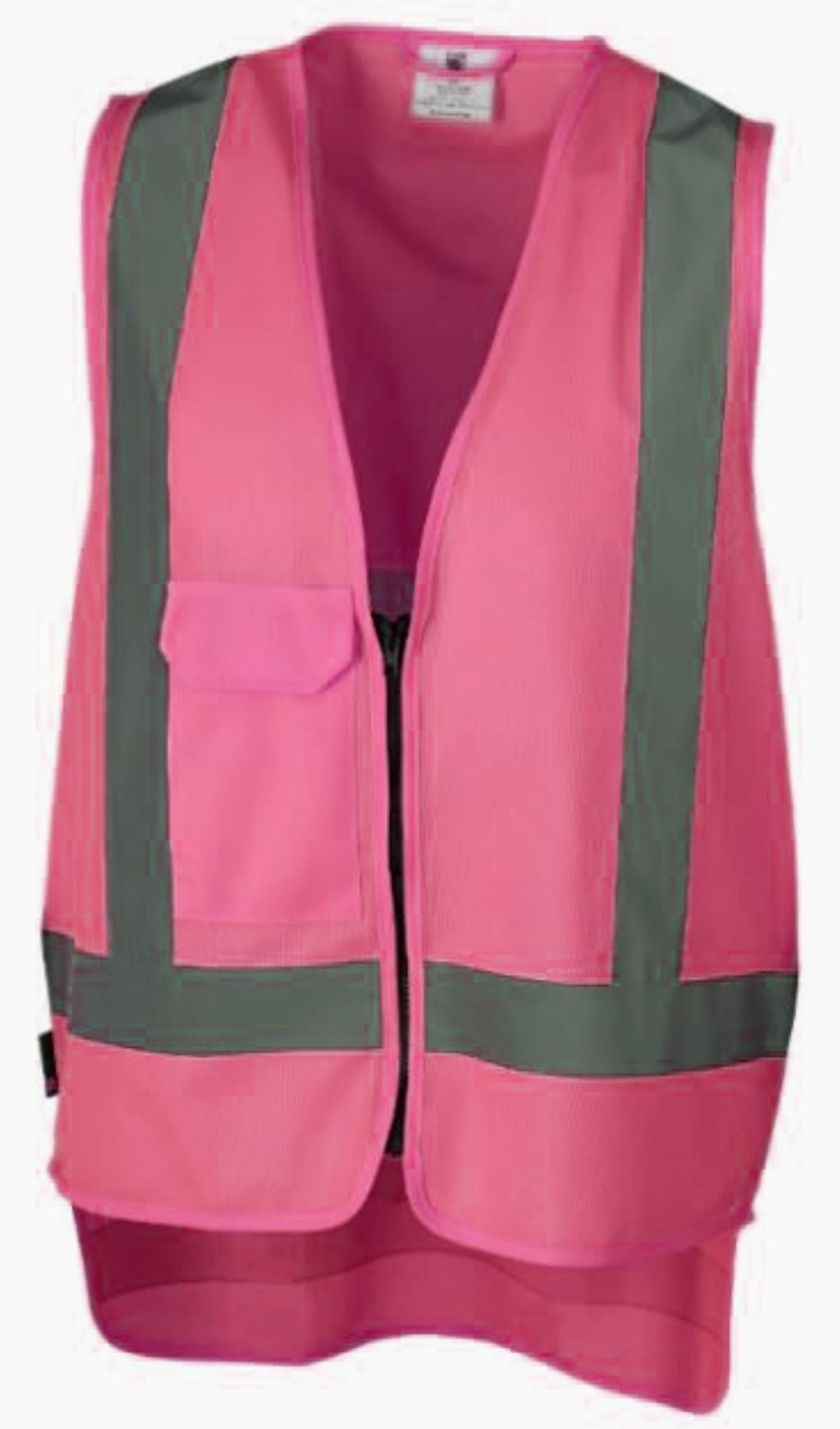 Workhorse, Hi Vis Safety Vest, MVE028 - Pink (Size: L)