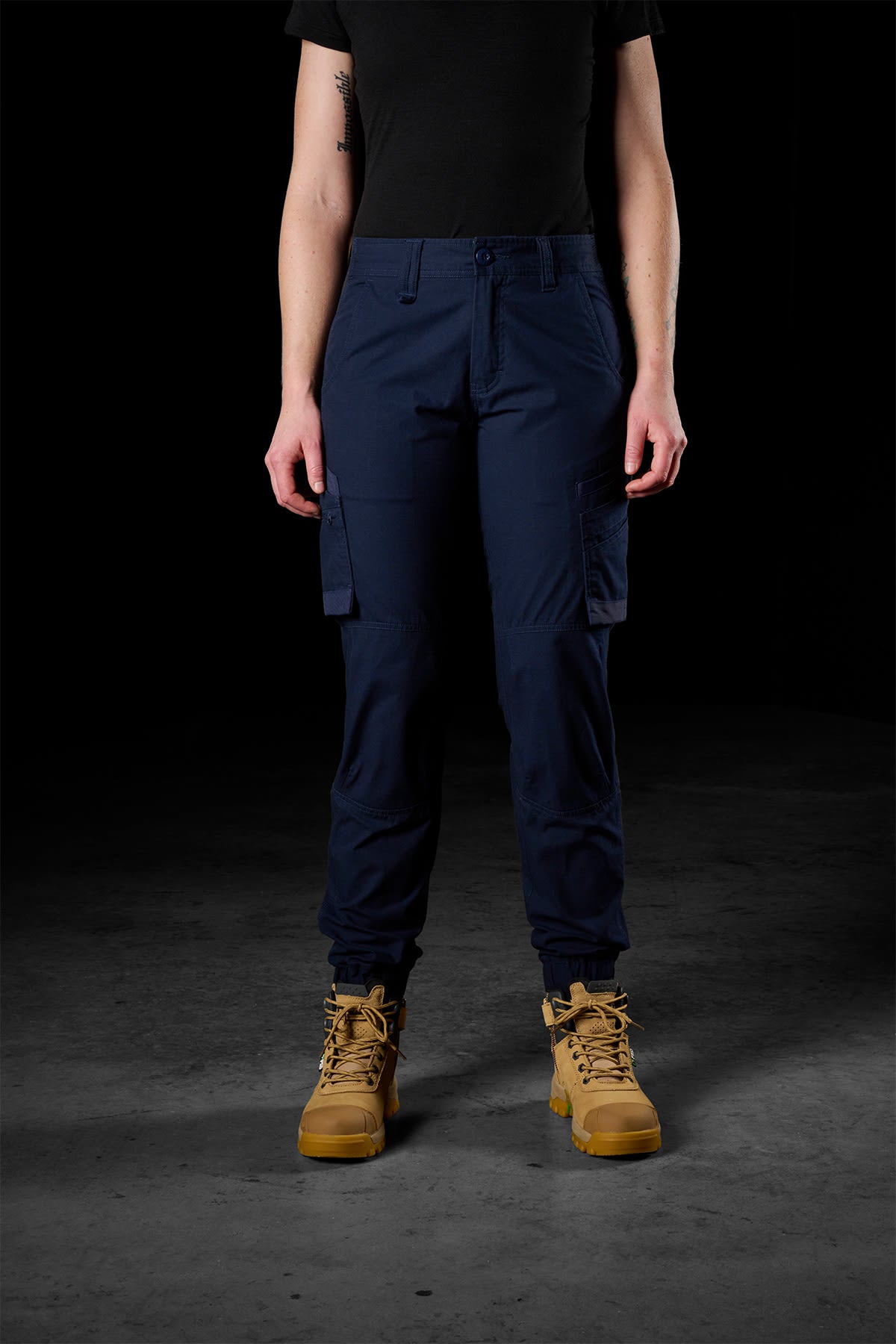 FXD Womens Cuffed Stretch Ripstop Work Pants WP-8W - Navy (Size: 14)