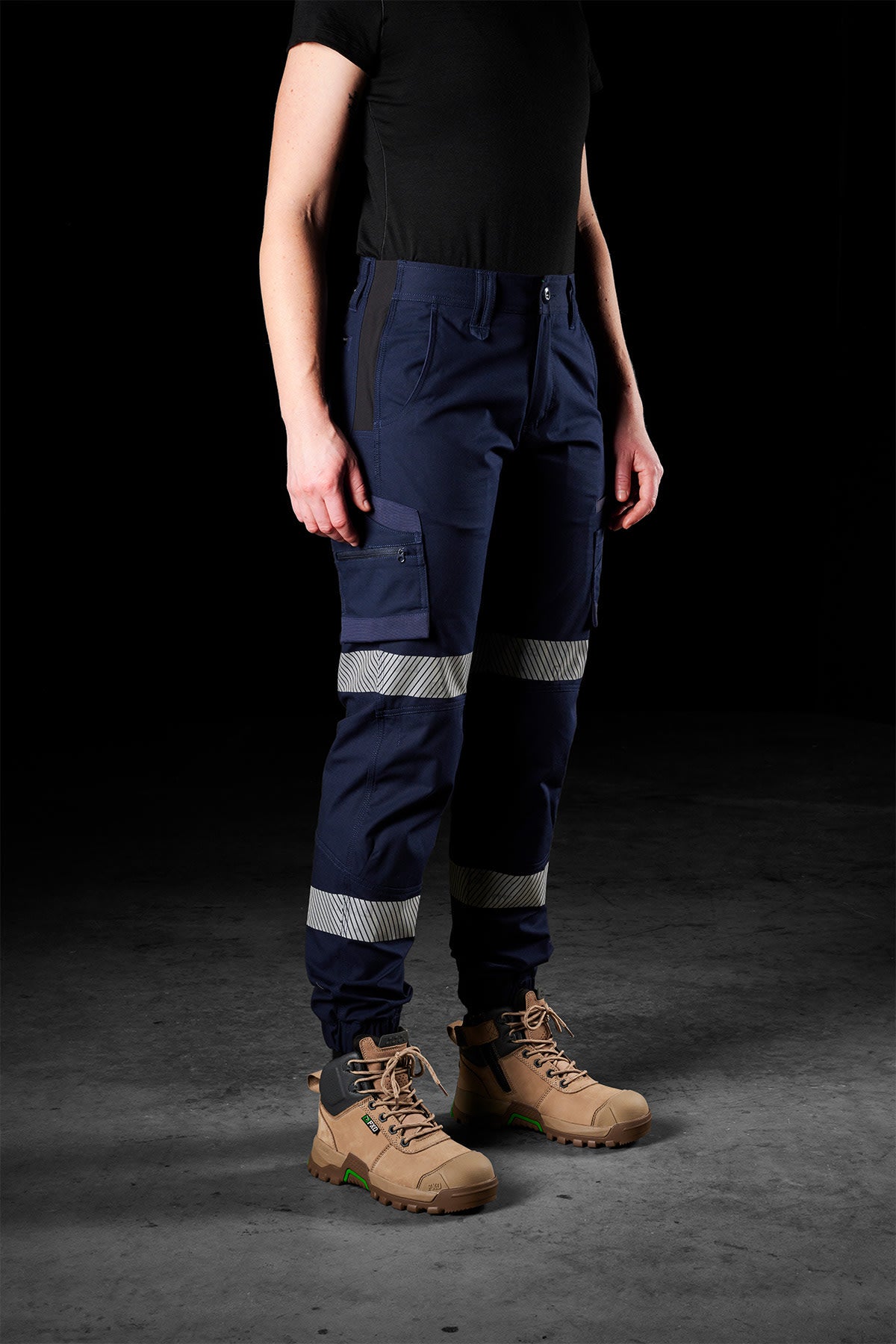 FXD, Womens Reflective Cuffed Stretch Work Pants WP-8WT - Navy (Size: 18)