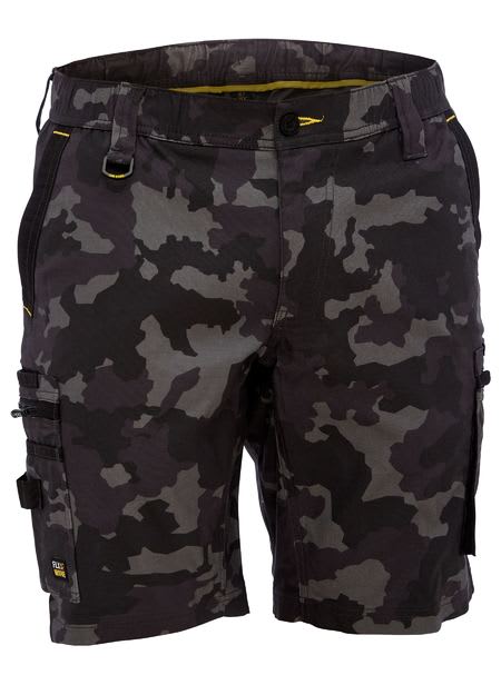 Bisley,FLX&MOVE Stretch Camo Cargo Short, BSHC1337 - Char/Camo (Size: 132)