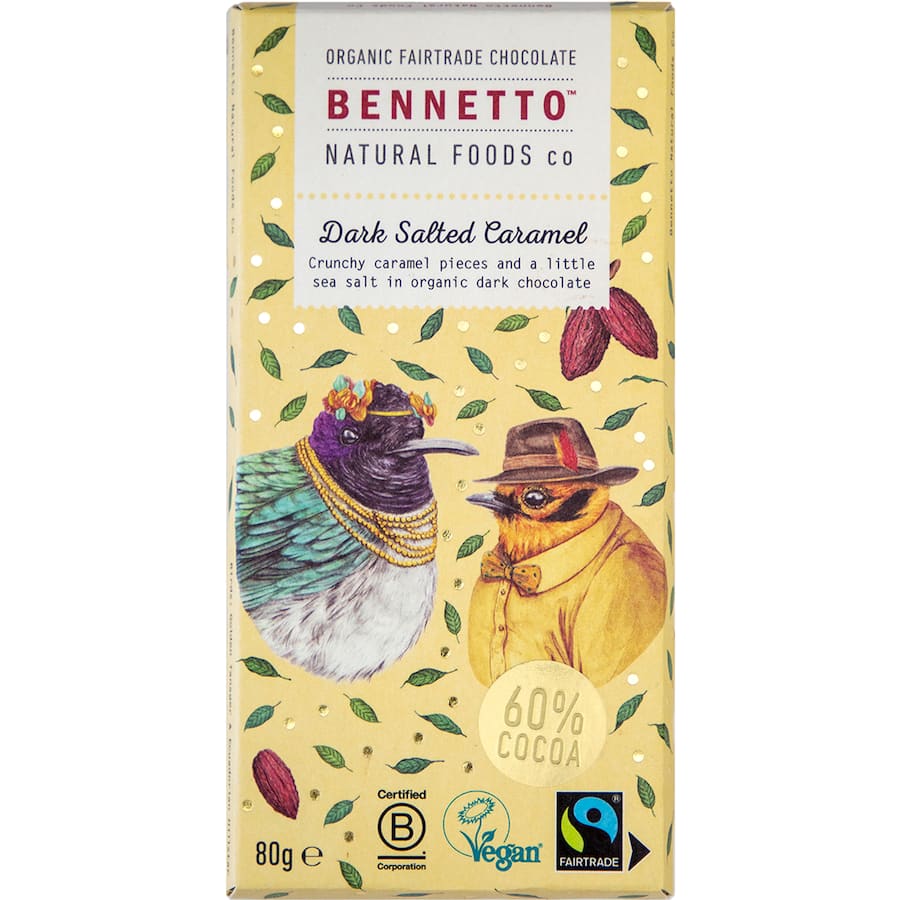 Bennetto Chocolate Salted Caramel Dark Choc Block 80g