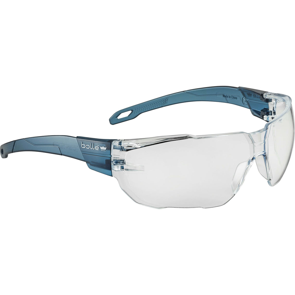 Bolle Swift Safety Glasses, Blue/Clear Frame
