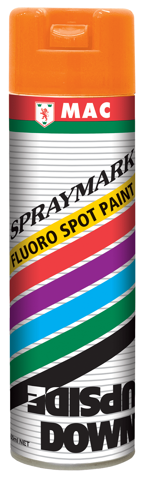 MAC SprayMark Upside Down Paint Fluoro 500ml 12 - Fluro Orange