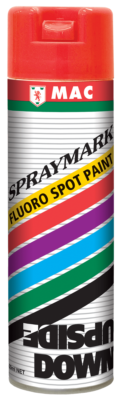 MAC SprayMark Upside Down Paint Fluoro 500ml 12 - Fluro Red