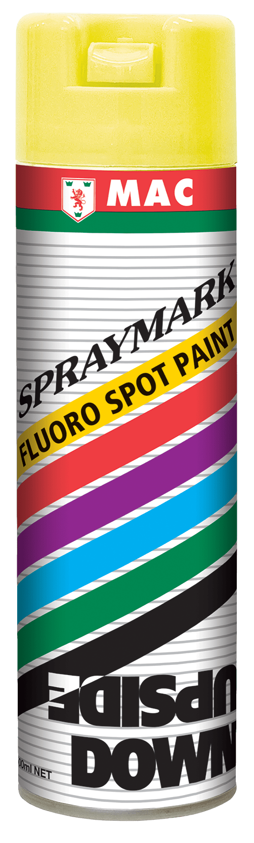 MAC SprayMark Upside Down Paint Fluoro 500ml 12 - Fluro Yellow