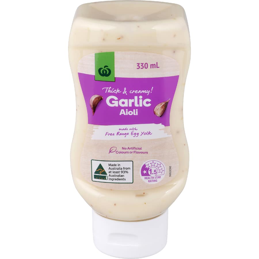 Woolworths Aioli Garlic - Squeeze bottle 330mL