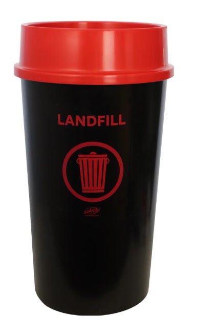 Sabco Recycling Station Bin with Red Lid 60L