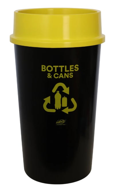 Sabco Recycling Station Bin with Yellow Lid 60L