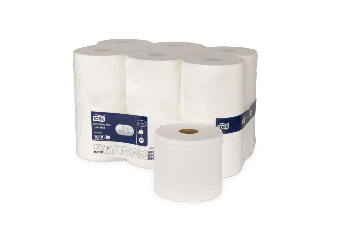 Tork T9 2Ply SmartOne Mini Toilet Paper Roll (Pack of 12)