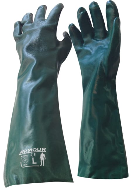 ARMOUR GRN PVC CHEMICAL GAUNTLET GLOVE - 45CM (Pair)