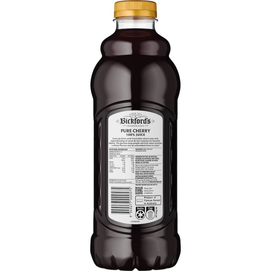 Bickford's Fruit Juice Pure Cherry No Added Sugar 1L