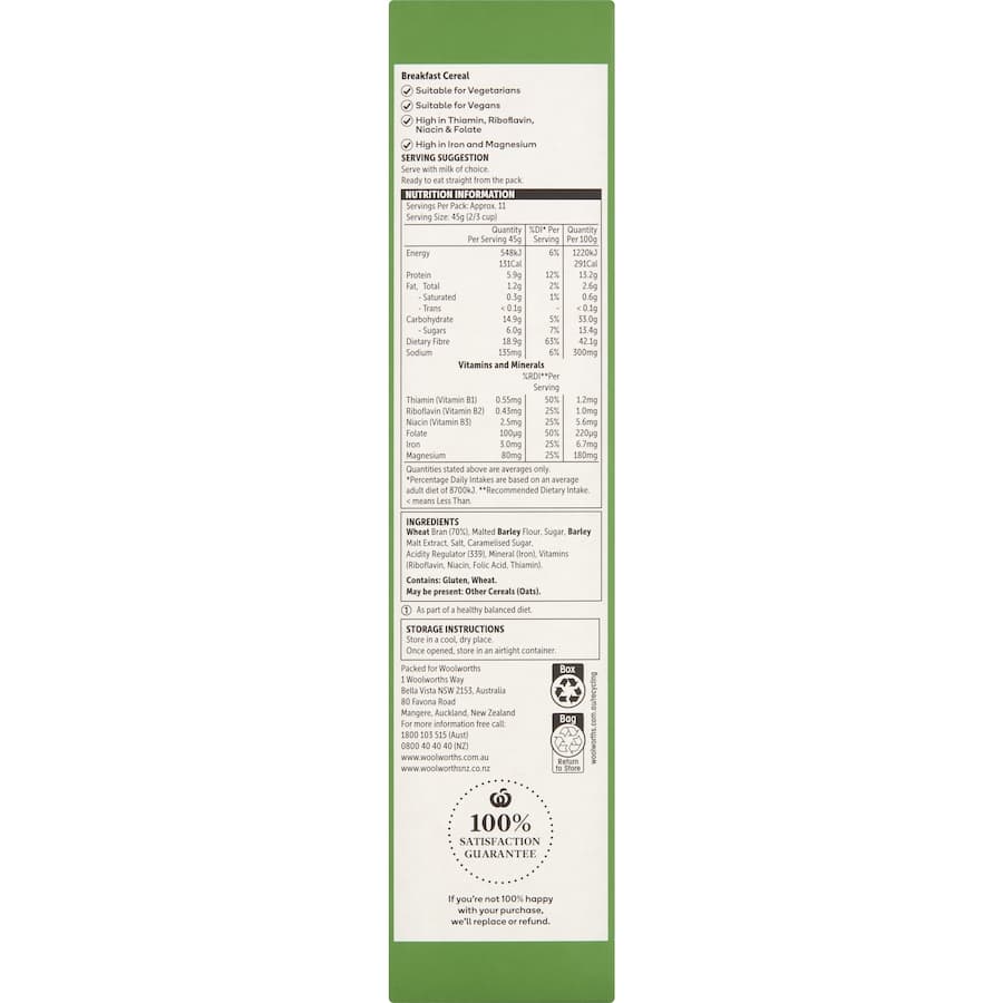 Woolworths High Fibre Bran 500g